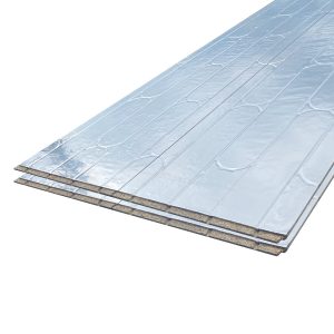 Foiled Grooved chipboard routed for underfloor heating pipes 2400mm x 600mm x 22mm
