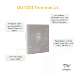 Whisper MU-200 Kinetic Green Leaf PD Programmable WiFi Thermostat