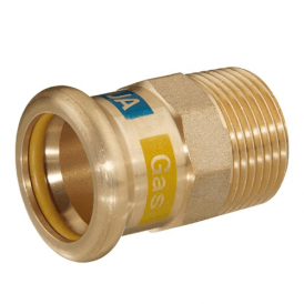 Aquagas Male Adaptor 15mm- 54mm M Profile copper press suitable for water and gas.