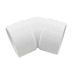 Floplas 45 Degree Solvent Waste Elbow Available in 32mm, 40mm & 50mm sizes. Used with solvent weld waste pipe.